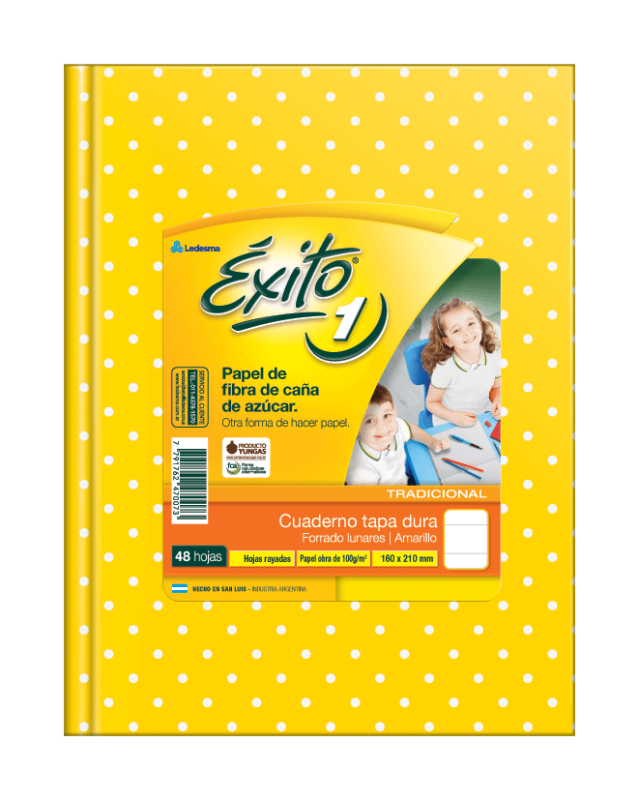 Cuaderno Éxito Lunares T/D 48 Hjs Rayado Amarillo