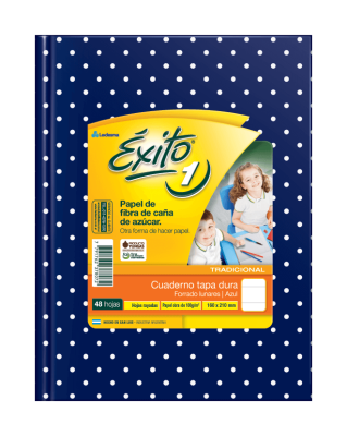 Cuaderno Éxito Lunares T/D 48 Hjs Rayado Azul