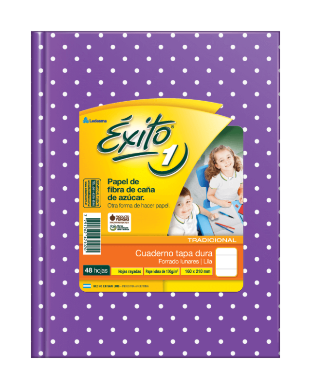 Cuaderno Éxito Lunares T/D 48 Hjs Rayado Lila