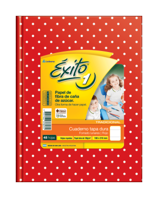 Cuaderno Éxito Lunares T/D 48 Hjs Rayado Rojo