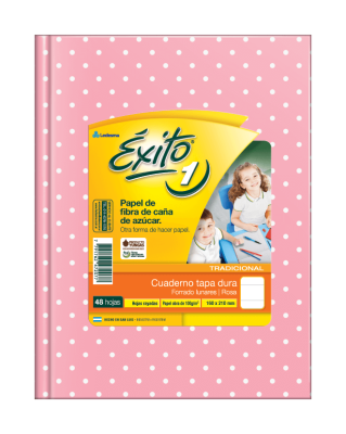 Cuaderno Éxito Lunares T/D 48 Hjs Rayado Rosa