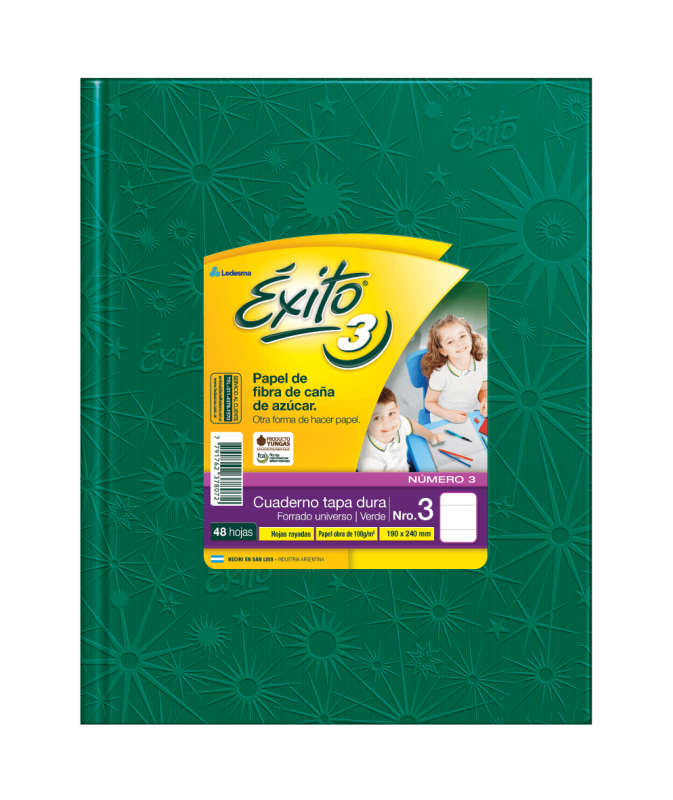 Cuaderno Éxito 19X24 Forrado T/D 48 Hjs Rayado Verde