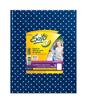 Cuaderno Éxito 19X24 Lunares T/D 48 Hjs Rayado Azul