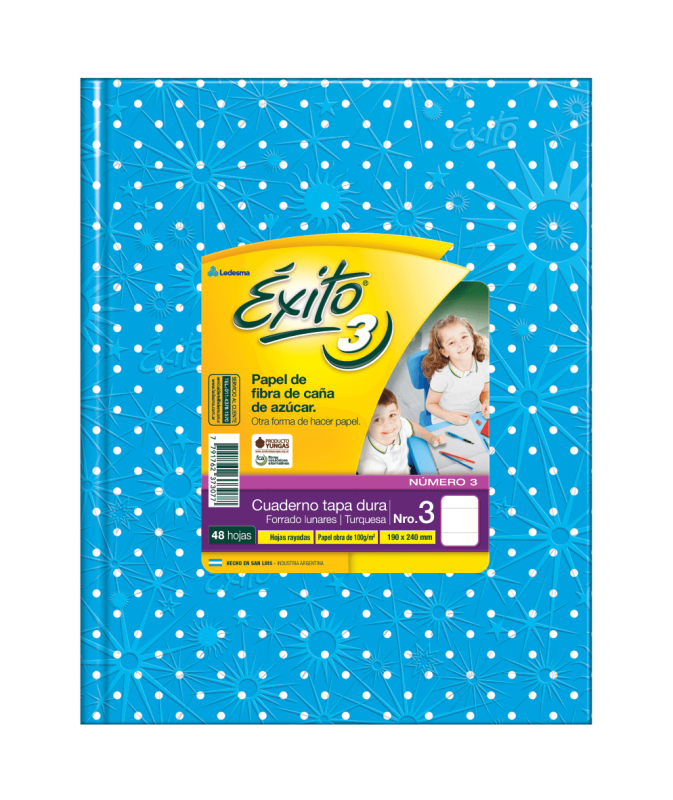 Cuaderno Éxito 19X24 Lunares T/D 48 Hjs Rayado Celeste