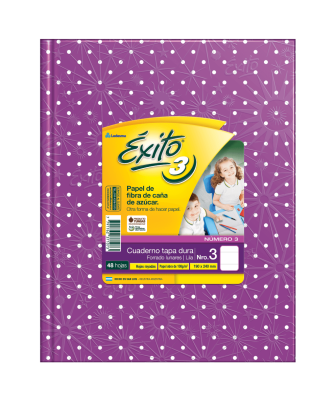 Cuaderno Éxito 19X24 Lunares T/D 48 Hjs Rayado Lila