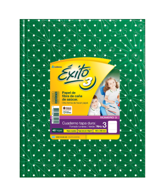 Cuaderno Éxito 19X24 Lunares T/D 48 Hjs Rayado Verde