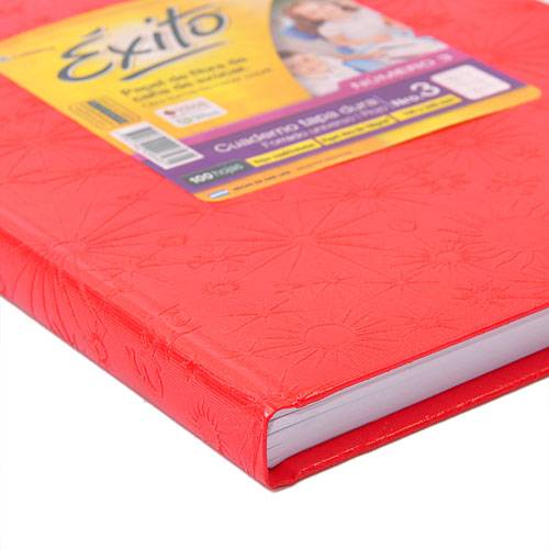 Cuaderno Éxito 19X24 Forrado Td 100 Hjs Rayado Rojo