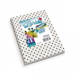 Cuaderno Laprida Lunares T/D 50 Hjs Rayado Blanco C/ Negro