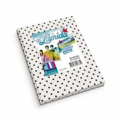 Cuaderno Laprida Lunares T/D 50 Hjs Rayado Blanco C/ Negro