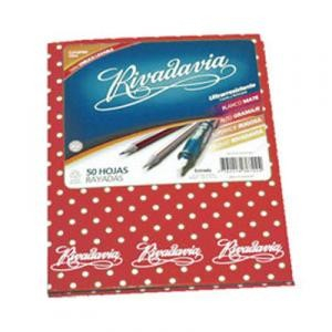Cuaderno Rivadavia T/C Lunares Rojo 50H Ray