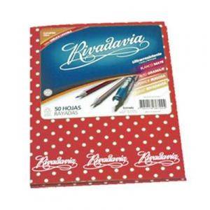 Cuaderno Rivadavia T/C Lunares Rojo 50H Ray