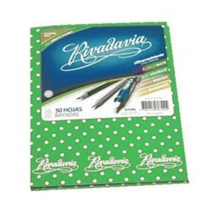 Cuaderno Rivadavia T/C Lunares Verde 50H Ray