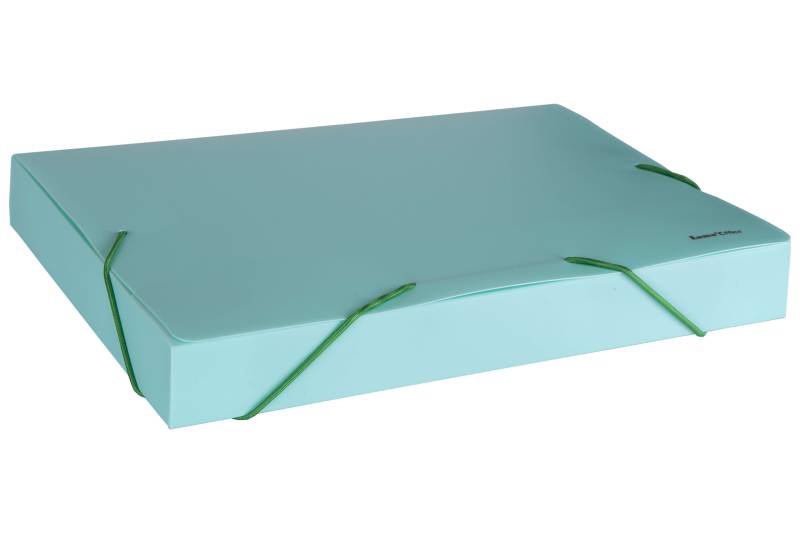 Caja Archivo C/Elast Oficio 4 Cm Polip Lama Pastel Verde Dc403