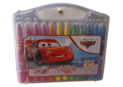 Crayones Ezco Gel Disney Cars + Pincel X 24 Colores En Valija