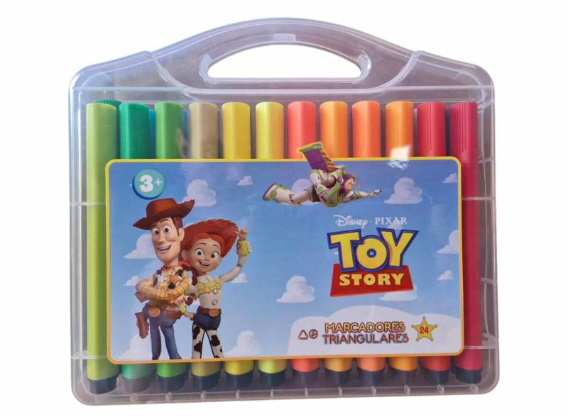 Marcadores Ezco Triangular Disney Toy Story X 24 Colores En Valija