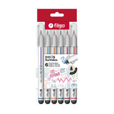 Microfibra Filgo Doiis Doble Linea Estuche X 6 Unid