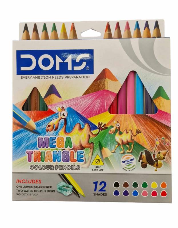 Lapices De Colores Doms Tri Mega X 12 Colores + Sacap