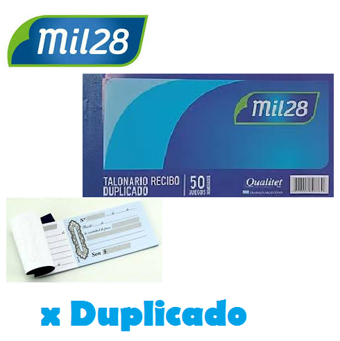 Recibo Duplicado Numerado Mil28 X 50 Hjs
