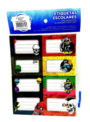 Etiqueta Escolar Ppr Rock 2X8