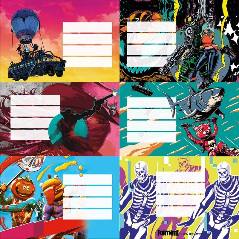 Etiqueta Escolar Mooving (2X6) Fortnite 1209