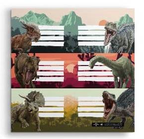 Etiqueta Escolar Mooving (2X6) Jurassic World 1232