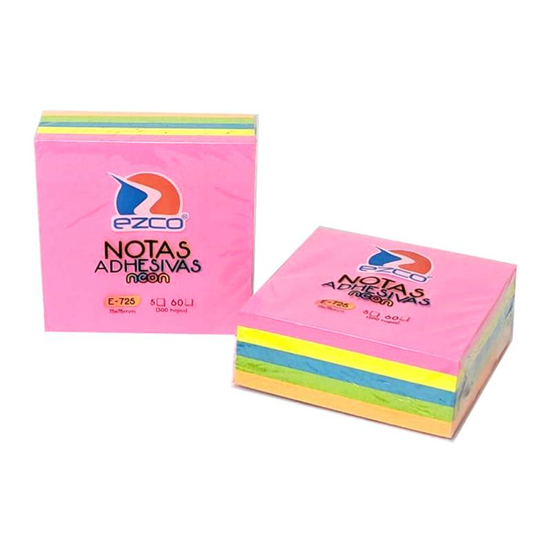 Block De Notas Adhesivas 75 X 75 Mm Ezco 300 Hjs E-725Neon