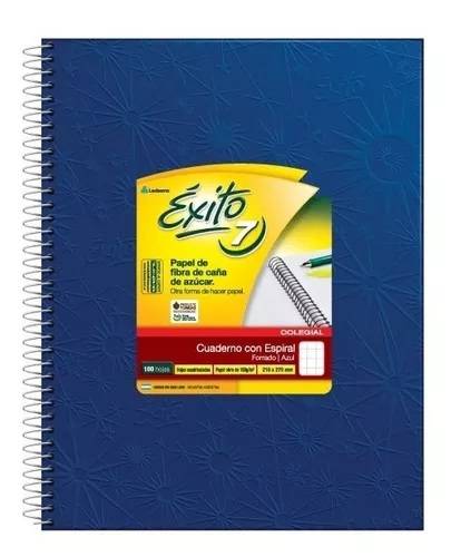 Cuaderno Éxito E7 21X27 Forrado Azul C/Esp T/D 100 Hjs Cuadric