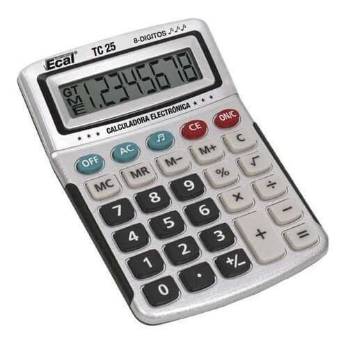 Calculadora Ecal Tc25 8 Digitos