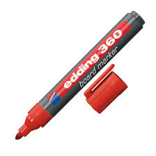 Marcador Edding E360 P/Pizarra Rojo