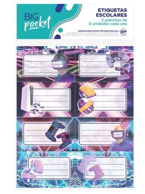 Etiqueta Escolar Ppr Game Zone 2X8