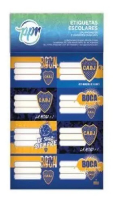 Etiqueta Escolar Ppr Boca Jrs 2X8