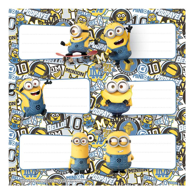 Etiqueta Escolar Mooving (2X6) Minions 301159