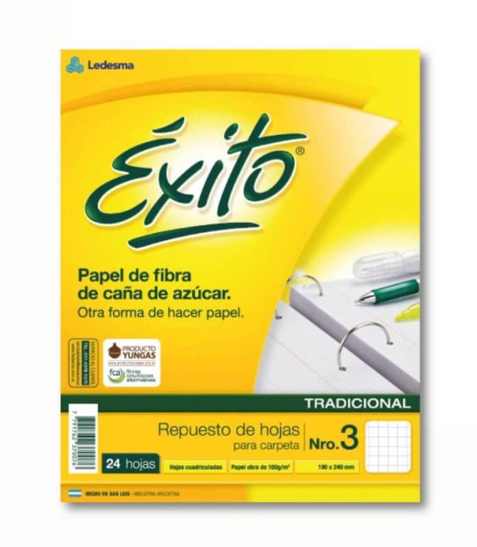 Repuesto Éxito Ecologico Nº3 X 24H Cuadriculado