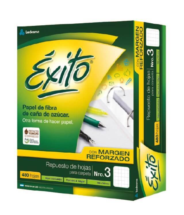 Repuesto Éxito C/Margen Reforzado Nº3 X 480H Cuadriculado