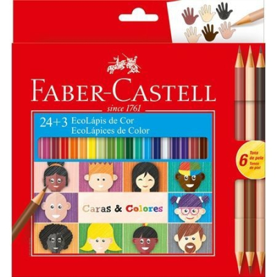 Lapices De Colores Faber X 24 Largos + 3 Bicolor