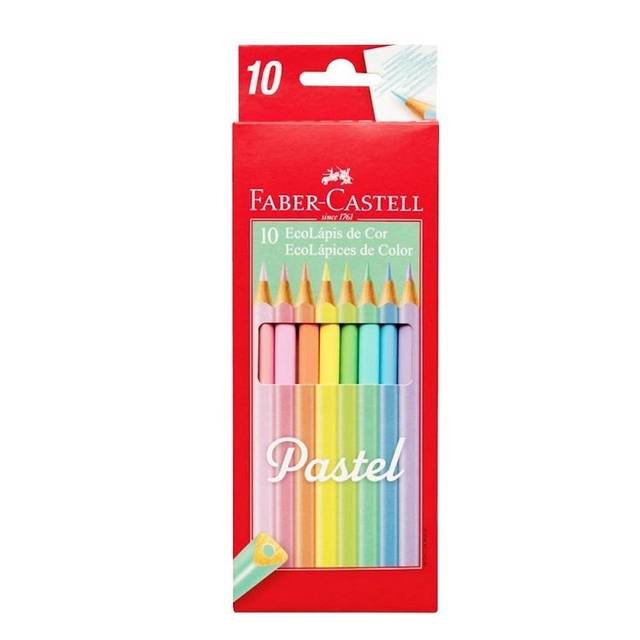 Lapices De Colores Faber Pastel X 10 Largos