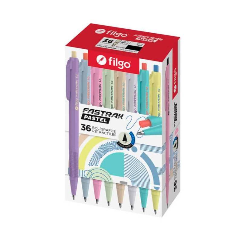 Boligrafo Filgo Fastrack Pastel 1Mm Retractil Negro