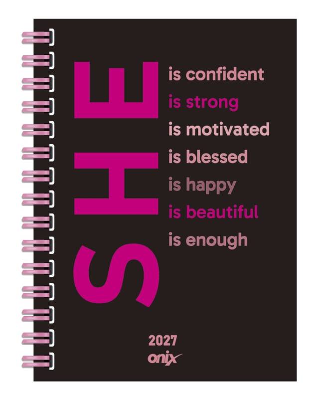 Agenda Onix 2027 C/Esp Feeling Negro She 10X15 Diaria Td 320 P