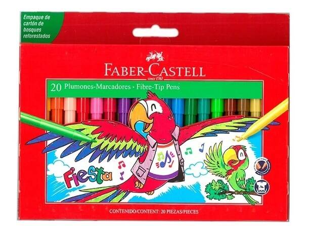 Marcadores Faber Fiesta X 20 Colores