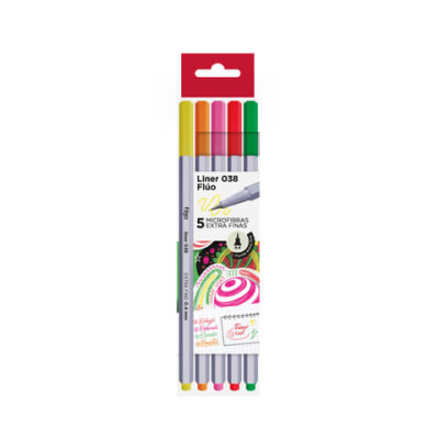 Microfibra Filgo 038 Liner 0.4Mm Estuche Fluo X 5 Unid