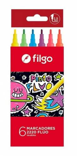 Marcadores Filgo Pinto Fluo Caja X 6 Colores