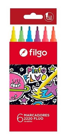 Marcadores Filgo Pinto Fluo Caja X 6 Colores 2220