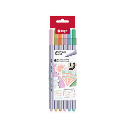 Microfibra Filgo 038 Liner 0.4Mm Estuche Pastel X 6 Unid