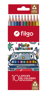 Lapices De Colores Filgo Madera X 10 Color Metalizado