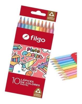 Lapices De Colores Filgo Madera X 10 Color Pastel