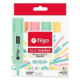 Resaltador Filgo Estuche X 4 Un Text Marker Pastel