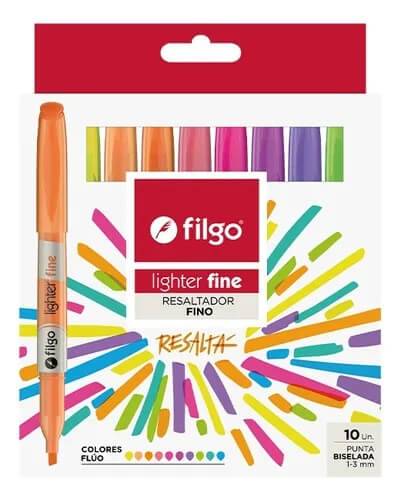 Resaltador Filgo Estuche X 10 Un Lighter Fine Fluo