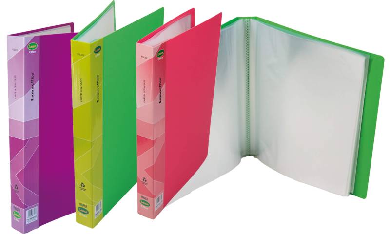 Carpeta A4 C/Folios X 20 T/Plast Lama Fm20P Verde/Pupura/Rosa