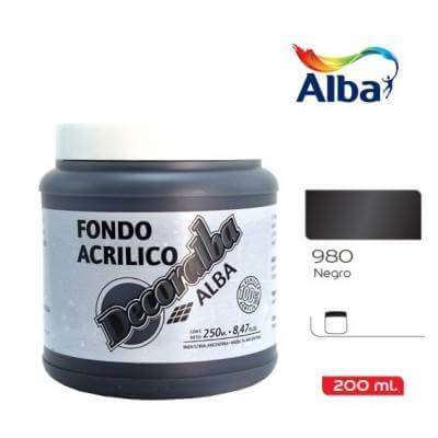 Fondo Acrílico Alba Pote 250 Ml 980 - Negro