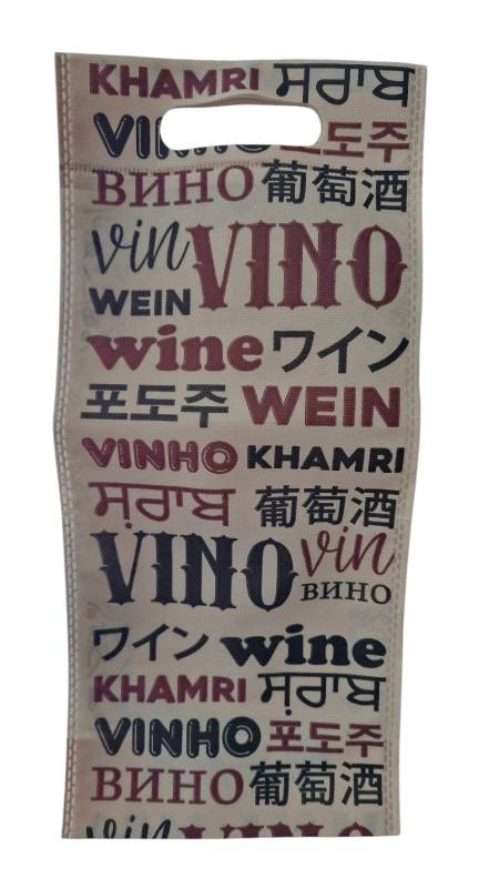 Bolsa De Friselina Vino Estampada 17X40X10